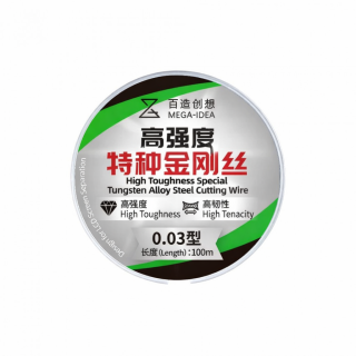 QianLi – odolný wolframový drát 0,03 mm pro separaci LCD displejů 100m